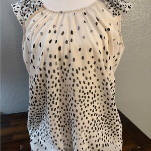 GAP Cream and Black Dotted Blouse